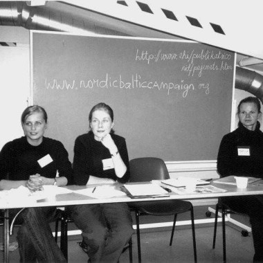 Koolitajad Leen Kadakas (ENUT), Kristiina Luht (kampaania koordinaator), Marion Pajuments (ENUT)